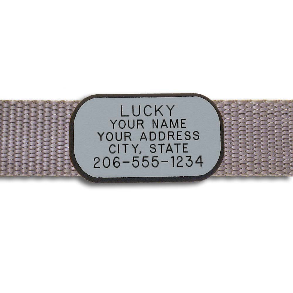 Plastic Collar Tag - Rectangle, - Lucky Pet